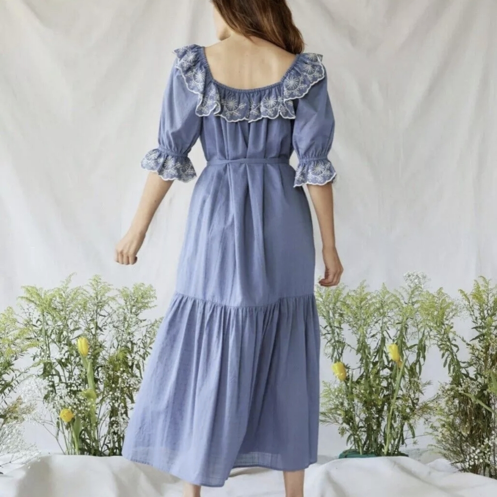 Christy Dawn maggie Ruffle Dress in azure - Picture 3 of 9